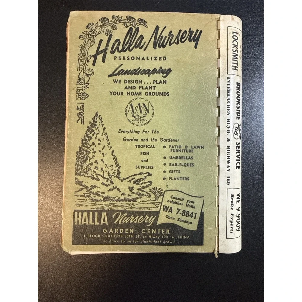 Vintage 1959 Edina Minnesota Directory/Telephone Book W/ Yellow Pages.